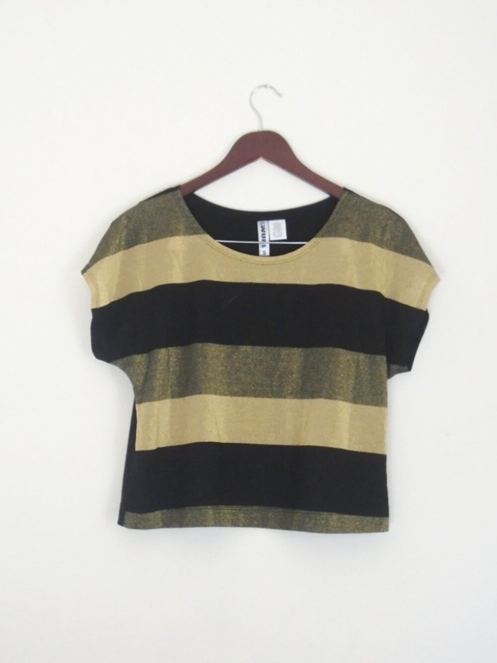 Wurl small gold shimmer crop top